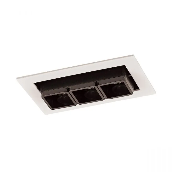 Harper, nowoczesna wpuszczana lampa sufitowa, biało czarna, LED, 3000K, SL74113/6W S-WH